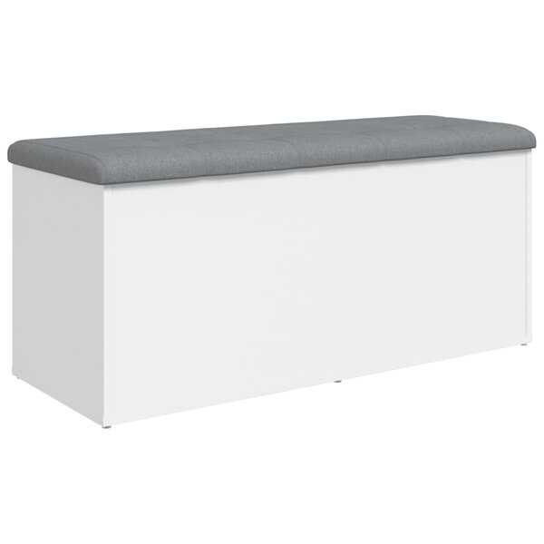 vidaXL Banc de rangement Blanc 102x42x45 cm Bois d'ingénierie