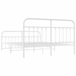 vidaXL Cadre de lit métal sans matelas et pied de lit blanc 183x213 cm
