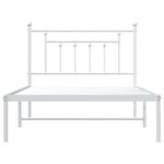 vidaXL Cadre de lit métal sans matelas et tête de lit blanc 107x203 cm
