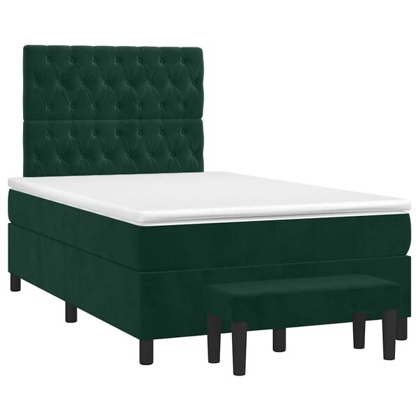 vidaXL Sommier à lattes de lit avec matelas vert foncé 120x190 cm