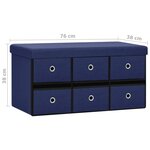 vidaXL Banc de rangement pliable Bleu 76x38x38 cm Faux lin