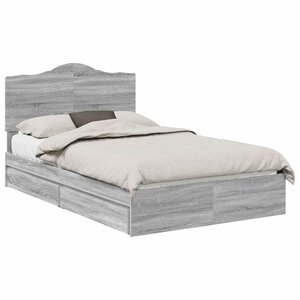 vidaXL Lit de Rangement Gris Sonoma 120 x 190 cm Bois d'ingénierie