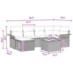 vidaXL Ensemble de canapé de jardin 7 Pièces Marron Poly rotin