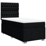 vidaXL Sommier à lattes de lit avec matelas Noir 90x200 cm Tissu