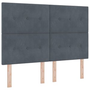 vidaXL Lit à ressort LED avec matelas Gris foncé 140 x 200 cm tissu