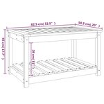 vidaXL Table de jardin gris 82 5x50 5x45 cm bois massif de pin