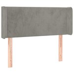vidaXL Tête de lit avec oreilles Gris clair 93x16x78/88 cm Velours