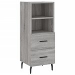 vidaXL Buffet Sonoma gris 34 5x34x90 cm Bois d'ingénierie