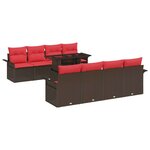 vidaXL Ensemble de canapé de jardin 8 Pièces Marron polyrotin