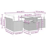 vidaXL Salon de jardin avec coussins 7 Pièces noir résine tressée acacia