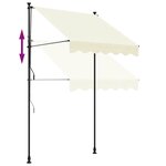 vidaXL Auvent rétractable crème 200x115 cm tissu et acier