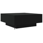 vidaXL Table basse avec lumières LED noir 80x80x31 cm
