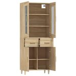 Vidaxl buffet haut chêne sonoma 69 5x34x180 cm bois d'ingénierie