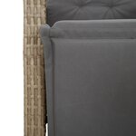 vidaXL Ensemble à manger de jardin coussins 5 Pièces mélange beige rotin