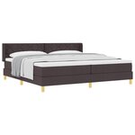 vidaXL Lit à ressorts avec matelas Marron foncé 200 x 200 cm Polyester