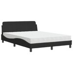 vidaXL Lit avec matelas noir 120x200 cm velours
