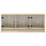 vidaXL Meuble TV avec portes en verre chêne sonoma 102x37x42 cm