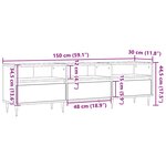 vidaXL Meuble TV vieux bois 150x30x44 5 cm bois d'ingénierie