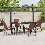 vidaXL Ensemble de salle à manger pour jardin 5 Pièces Marron