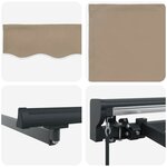 vidaXL Auvent Rétractable Beige 500x300 cm tissu