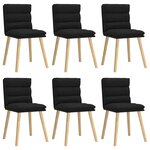 vidaXL Chaises à manger lot de 6 noir tissu