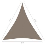 Vidaxl voile de parasol tissu oxford triangulaire 6x6x6 m taupe