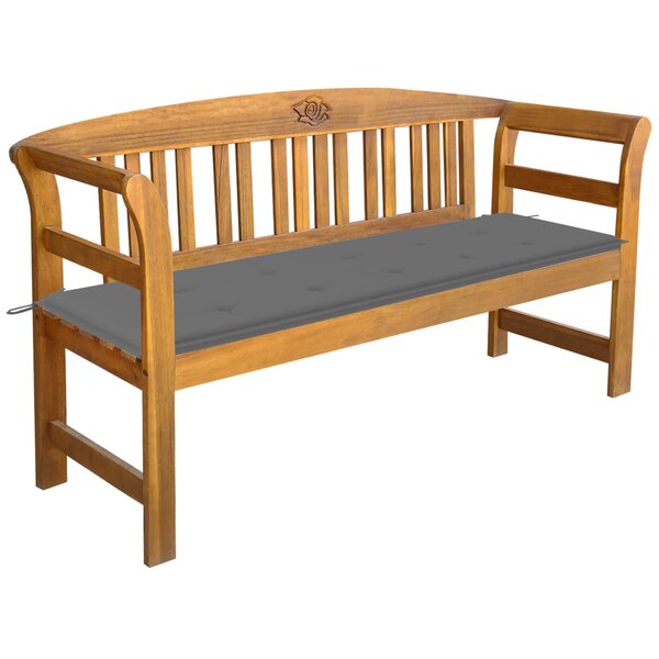 vidaXL Banc de jardin avec coussin 157 cm Bois d'acacia massif
