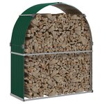 vidaXL Porte-bûches vert 120x45x140 cm acier galvanisé