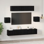 vidaXL Ensemble meuble TV 7 Pièces Chêne noir 80 x 30 x 30 cm