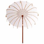 vidaXL Parasol balinais Crème (180-190) x 260 cm Coton et bois massif