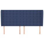 vidaXL Tête de lit avec oreilles Bleu 183x23x118/128 cm Tissu