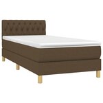vidaXL Sommier à lattes de lit et matelas et LED Marron foncé 90x200cm