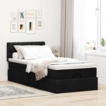 vidaXL Lit ottoman avec matelas noir 90x200 cm tissu