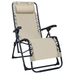 vidaXL Chaises pliables de terrasse 2 Pièces Crème Textilène