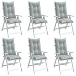 vidaXL Coussins de chaise à dossier haut lot de 6 gris clair mélangé