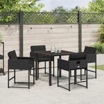 vidaXL Ensemble de salle à manger pour jardin 5 Pièces Noir polyrotin