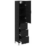 vidaXL Haut Armoire Chêne noir 69 5 x 34 x 180 cm Bois d'ingénierie