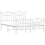 vidaXL Cadre de lit métal sans matelas et pied de lit blanc 140x200 cm