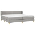 vidaXL Sommier à lattes de lit avec matelas Gris clair 200x200cm Tissu