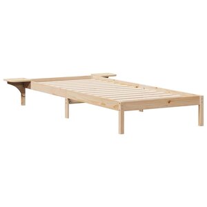 vidaXL Cadre de lit avec tables de chevet Naturel 90 x 220 cm