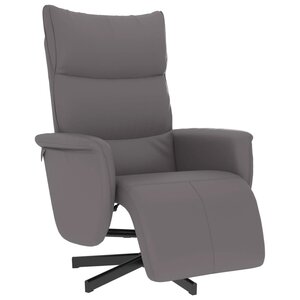 vidaXL Fauteuil inclinable avec repose-pieds gris similicuir