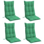 vidaXL Coussins de chaise à dossier haut lot de 4 vert tissu oxford