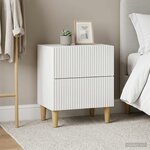 vidaXL Cabinet de chevet 2 Pièces Blanc brillant 43 x 34 5 x 48 cm