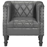 vidaXL Chaise cabriolet Gris Cuir véritable de chèvre