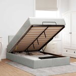 vidaXL Lit ottoman avec matelas et LED gris clair 120x190cm velours