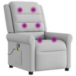 vidaXL Fauteuil de massage inclinable gris nuage tissu