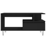 vidaXL Table basse Noir 90x49x45 cm Bois d'ingénierie