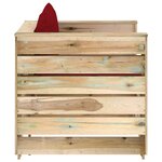 vidaXL Salon de jardin 2 Pièces avec coussins Bois imprégné de vert