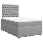 vidaXL Sommier à lattes de lit et matelas gris clair 120x190 cm tissu