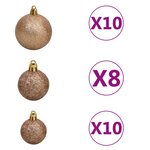 vidaXL Arbre de Noël artificiel pré-éclairé et boules L 240 cm blanc